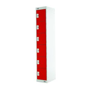 Six Comp Express Std Locker Red