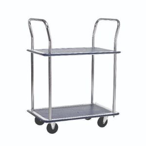 Barton 2 Shelf Trolley Slver/Blue