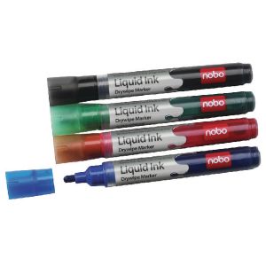 Nobo Liquid Drymarker Ast Pk6