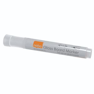 Nobo Glass Whitebd Marker Wht Pk4