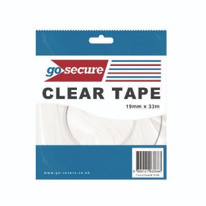 GoSecure Sm Tape 19mmx33m Clear Pk12