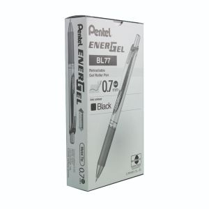 Pentel Retract Metal Tip Black Pk12