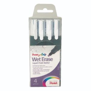 Pentel Liquid Chalk Marker White Pk4