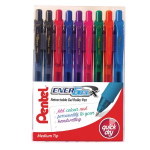 Pentel EnerGel Pen Med Asst Pk9