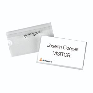 Announce Pin Name Badge 54x90mm Pk50