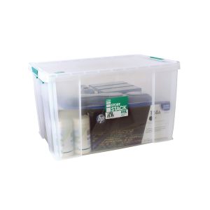 Storestack 85L Storage Box Clear