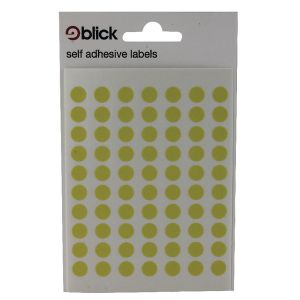 Blick Coloured Lbls 8mm Yllow Pk9800