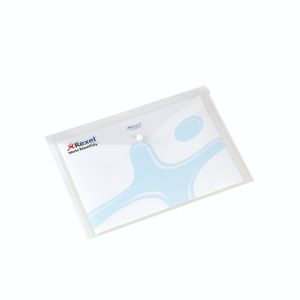 Rexel Popper Folder A4 Clear Wht Pk5