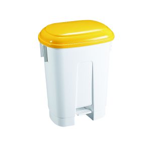 60L Plastic Bin White/Yllw 348014