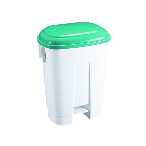 60L Plastic Bin White/Green 348015
