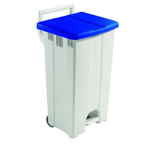 90L Mobile Pedal Bin Lid Blu 357003