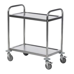 2 Shelf Trolley 600x400 Slv