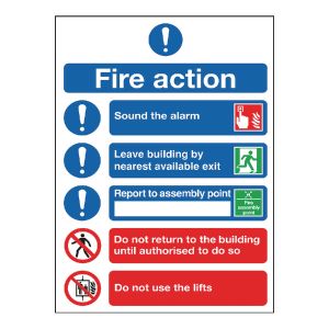 Fire Action Symbolised Sign A5