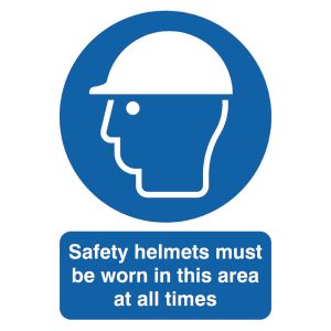 Signslab Saf Helmet M/B/Worn PVC A4