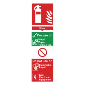 Sign Fire Extgr Water PVC 300x100mm