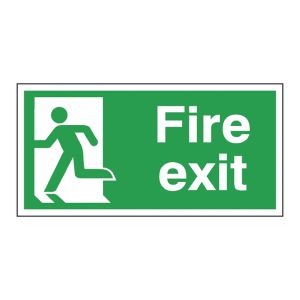 Fire Exit Left 150x300mm S/A E96A/S
