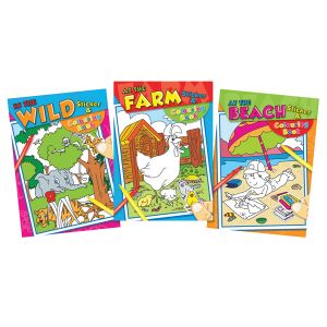 Colouring and Sticker Book x3 Pk12 Colouring and Sticker Book x3 Pk12