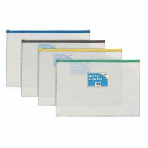 Sundry Zip Bags Plastic Clr A4 Pk12