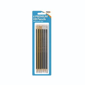 Tiger HB Pencils +Eraser Tip x6 Pk12 Tiger HB Pencils +Eraser Tip x6 Pk12