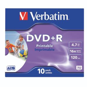 Verbatim DVD+R Ijet Pntl 4.7GB Pk10