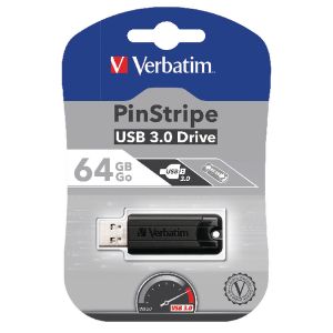 64Gb Black Pinstripe USB 3.0 Drive