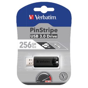 256Gb Black Pinstripe USB 3.0 Drive