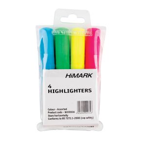 Hi-Glo Highlighters Assorted Pk4