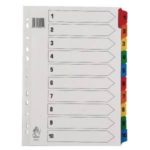 A4 Mylar Index 1-10 Assorted