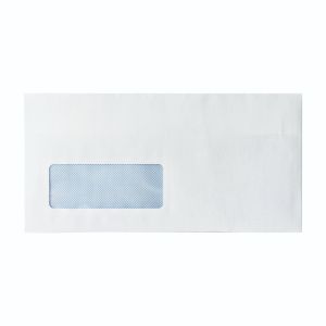 Envelope DL Wdw 80gsm SS Wht Pk1000