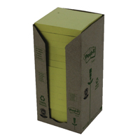 Postit Recyc Pad 76x76 Ylw 654 Pk16