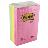 Post-It Lrg Fmt Ntes Asd 152x101 Pk6