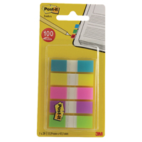 3M Post-It Index 12mm Ast Pk100