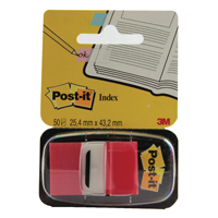 3M Post-It Index Red x50 Plus Dispen