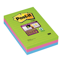 Post-it S/Sticky Ruled 101x152mm Pk3