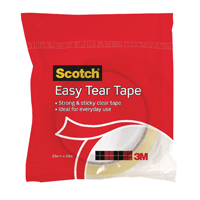 3M Scotch Easy Tear Clear Tape Roll