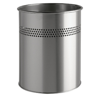 Durable Metal Waste Bin 15L Slver