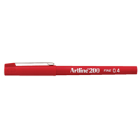 Artline 200 Pens Red Packed Pk12