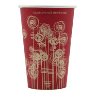 Vending Cup Red Swirl 9Oz Pk1000