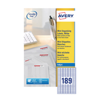 Avery Inkjet Label 189 Sheet 25 Pack