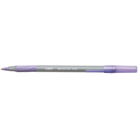 Bic Round Stic Grip Ball Purple Pk40