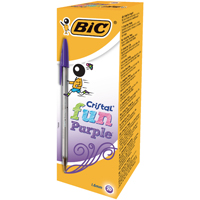 Bc Cristal Fun Purple Ball Pen Pk20