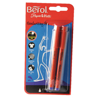 Berol H/writing Pen Twin Pk Blu P12