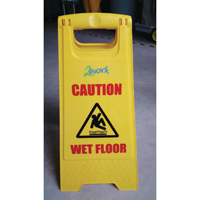 2Work Saf Sign Caution Wet Floor Ylw