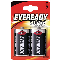 Eveready Super HD Size D Battery Pk2