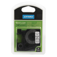 Dymo D1 Tape 12mm x 3.5m Blk/Wht