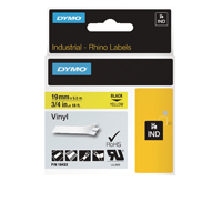 Dymo Rhino Vinyl Tape 19mm Blk/Ylw Dymo Rhino Vinyl Tape 19mm Blk/Ylw