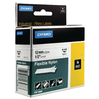 Dymo Rhino Nylon Tape 12mm Blk/Wht Dymo Rhino Nylon Tape 12mm Blk/Wht