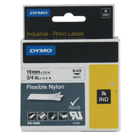 Dymo Rhino Nylon Tape 19mm Blk/Wht Dymo Rhino Nylon Tape 19mm Blk/Wht