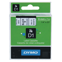 Dymo 1000/5000 Tape 6mmx7m Blk/Clr