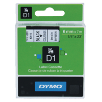 Dymo D1 LabelMaker Tape 6mm Blk/Clr